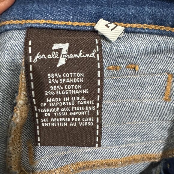 7 For All Mankind Jeans Womens 30 Blue Bootcut Stretch Welt Pockets Made USA - Picture 9 of 10